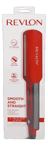 Plancha De Pelo Revlon 220° Placas 4.5 Cm. Recubrimiento Titanio – Roja