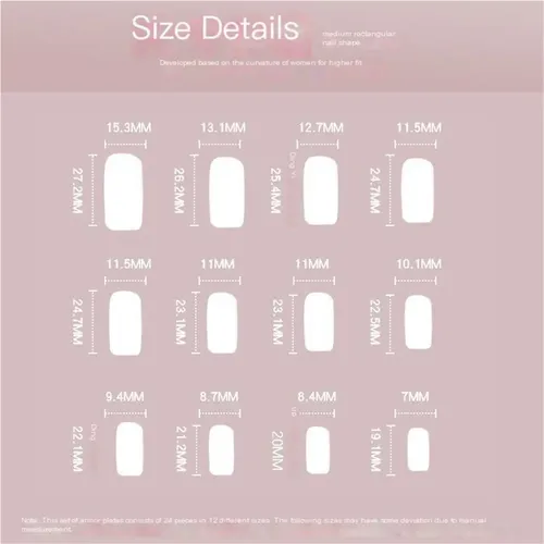 Uñas Postizas Rectangulares Lisas Y Elegantes