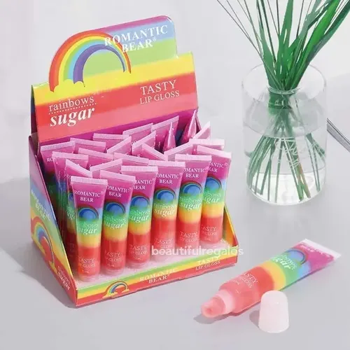 Lip Gloss Labial Bálsamo Arcoiris Brillo De Labios Azúcar