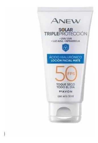 Anew Protector Solar Facial Acabado Mate Avon 50 Fps 40 G