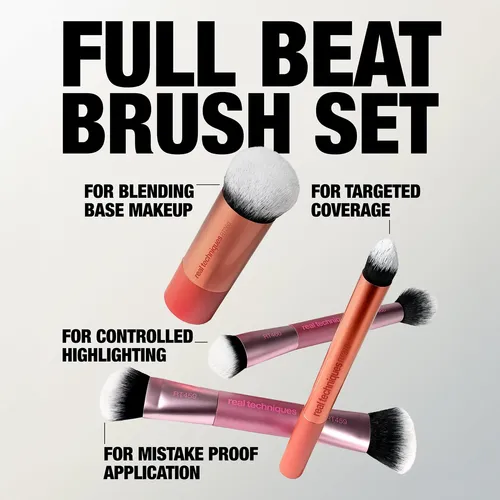 Set De Pinceles De Maquillaje Real Techniques Full Beat, Kit Naranja