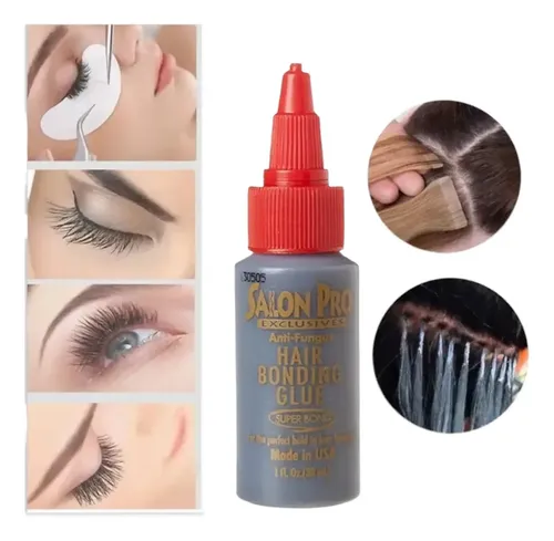 Salon Pro Super Bond Pegamento De Pestañas Y Cabello 30 Ml Negro
