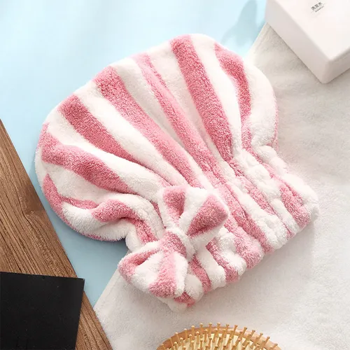Gorros De Baño A Rayas Con Moño Y Absorción De Agua