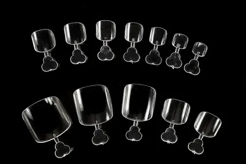 500 Tips Press On Para Pies Soft Gel Paris Night Transparent