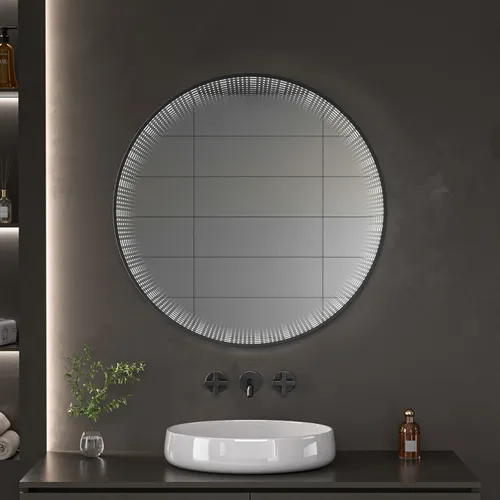 Espejo Circular Con 3 Tipos De Luces Led Baño X 80cm Moderno