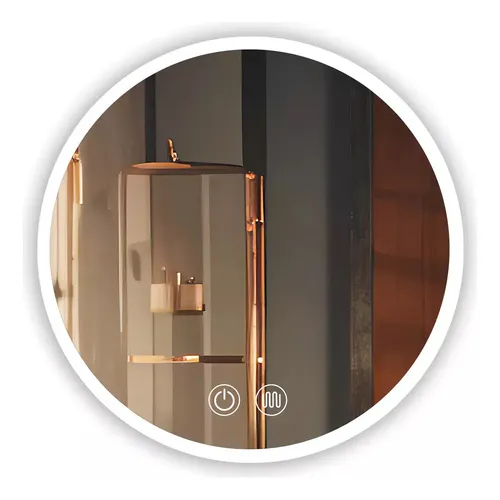 Espejo Redondo con Luz LED y Antivaho de 60 cm para Baño