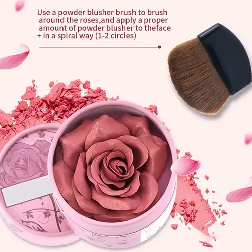 Flower Blush Rubor 3d Con Pétalos De Rosa Polvo Compacto 3.5 Tono Del Maquillaje 05