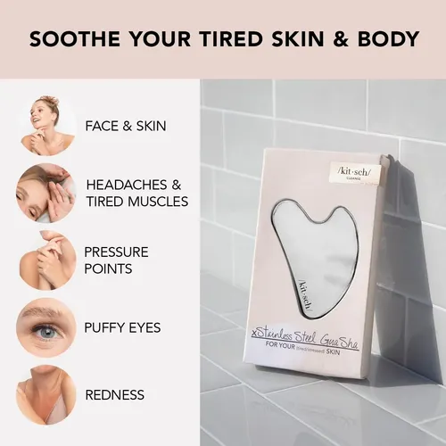 Herramientas Faciales Kitsch De Acero Inoxidable Gua Sha, Ro