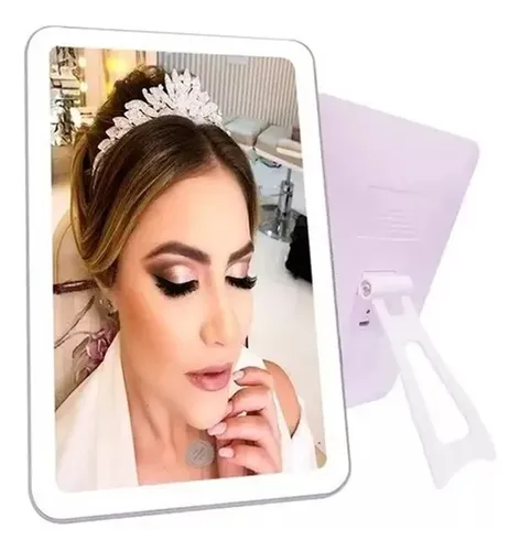 Espejo Rectangular Led Táctil Frío Usb 20 Cm Maquillaje