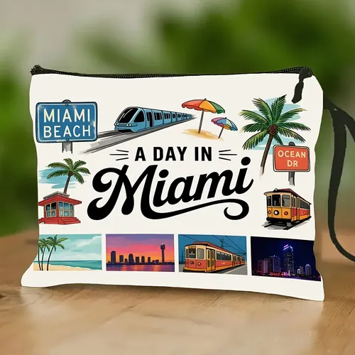 Bolsa De Maquillaje Con Temática De Paisaje Urbano De