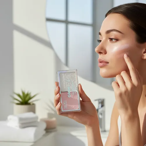 Iluminador Skora Glow Vibes Duo Blanco Rosa Highlighter