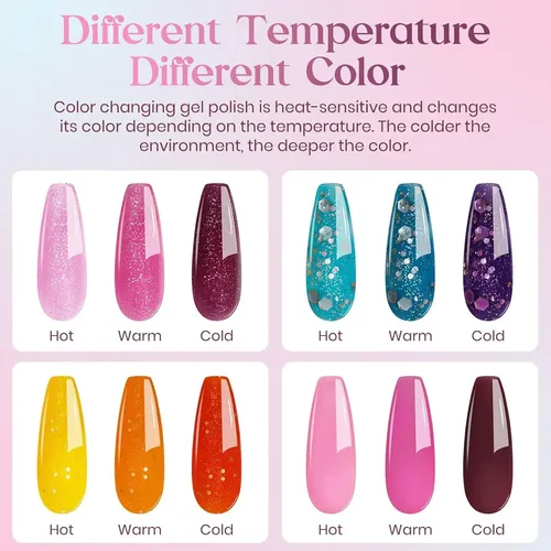 Gel Cambia De Color Mizhse 4pcs 10ml Set Uñas