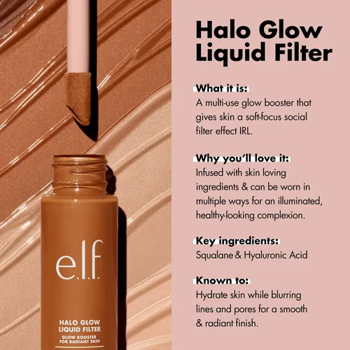 Iluminador E.l.f. Halo Glow Liquid Filter 5.5 Medium/tan