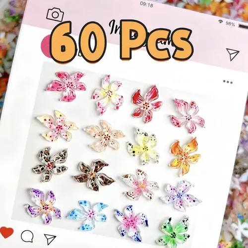 50 Adornos De Flores Para Decoración De Uñas,flores Hawaiana