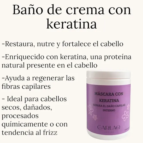 Baño De Crema Keratina Hidratacion Regeneracion Carlaq 1kg