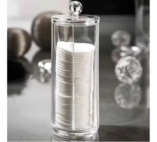 Organizador Porta Discos De Algodon Acrilico Maquillaje