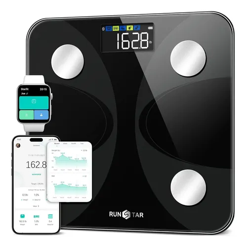 Báscula Digital Runstar Para El Peso Corporal Y El Porcentaj Negro