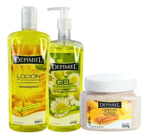 Crema Pulidora + Loción Pre + Gel Post Depilatorio Depimiel