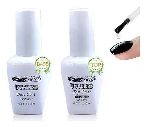 Kit Permanente Esmalte Base Y Top Coat Uv/led 15ml Cherimoya