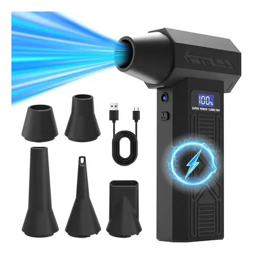 Secador Pelo Portatil Inalambrico Turbo Alta Velocidad 2026 Negro
