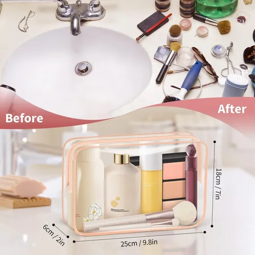 Bolsa De Maquillaje Tisratok Transparente Para Mujer Con Cre