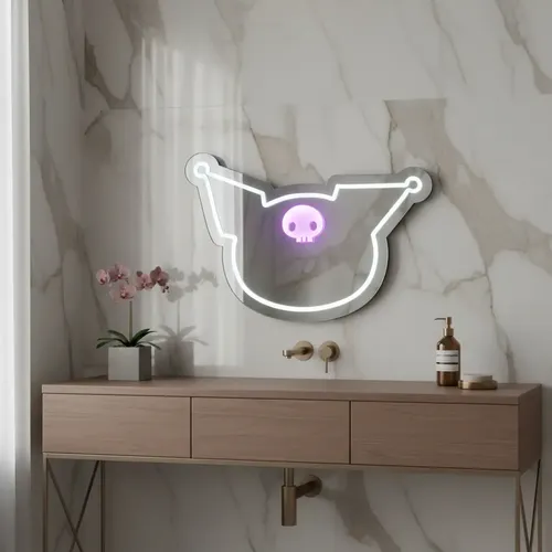 Espejo Iluminado Kuromi Led 27x19cm Acrílico Inastillable