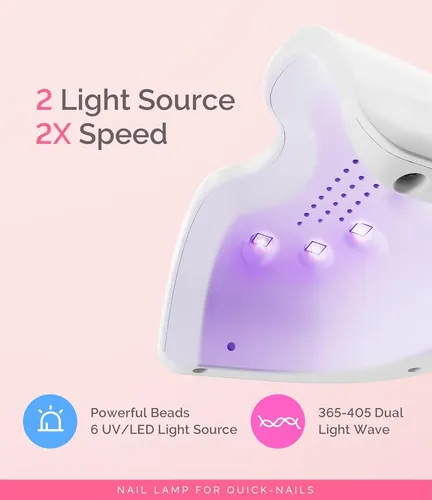 Lámpara Uv Led Chica Para Uñas Gel Base Y Top Coat
