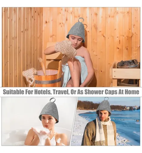 Gorro De Sauna De Fieltro Para Protección De Cabeza De Baño,