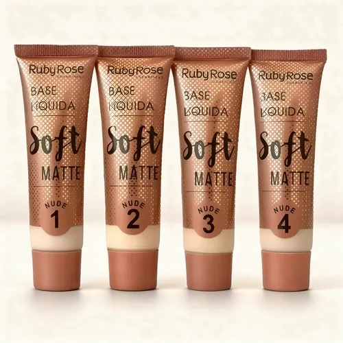 Base Líquida Ruby Rose Soft Matte Nude Acabado Natural