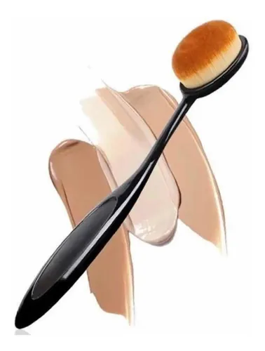 Brocha Ovalada Maquillaje Flower Secret Negro Con Estuche