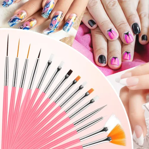 Set 25 Herramientas Para Uñas Con Pinceles Y Paleta