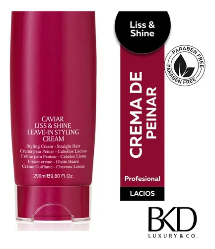 Crema de Peinar Liss & Shine Cabellos Lacios Liso Perfecto Caviar BKD By Fidelite x290ml Peinado Antifrizz Desenredante