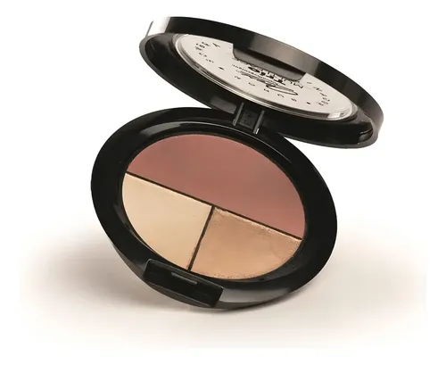 Polvo Facial Arex Trio Multiface Sombra+ Rubor+ Iluminador Tono Del Maquillaje Sombra