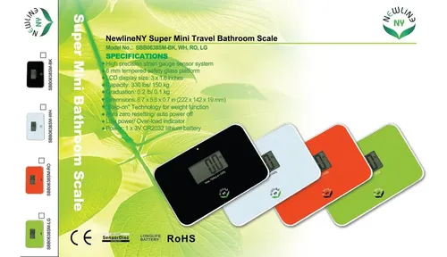 Newlineny Auto Step On Super Mini Báscula De Baño De Viaj. Color Blanco