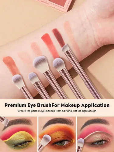 W Pset 7 Brochas Maquillaje Doble Punta Color Rosa