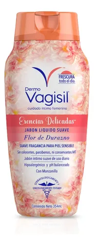 Jabón Líquido Íntimo Femenino Vagisil Flor de Durazno pH Balanceado y Hipoalergénico 354ml