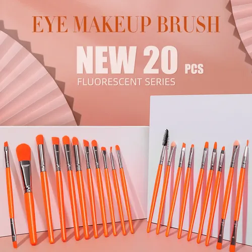 Juego De 20 Brochas De Maquillaje De Cerdas Suaves: Para Bas