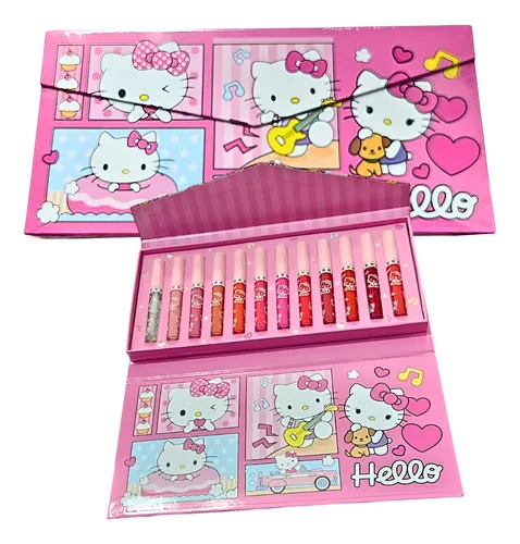 Set 12 Gloss Kitty Caja Imantada Aromas Y Colores
