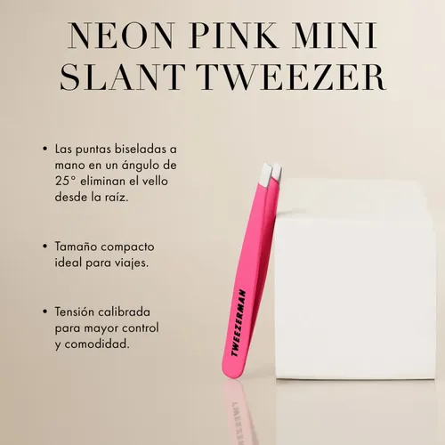 Pinza De Cejas Tweezerman Mini Oblicua Rosa