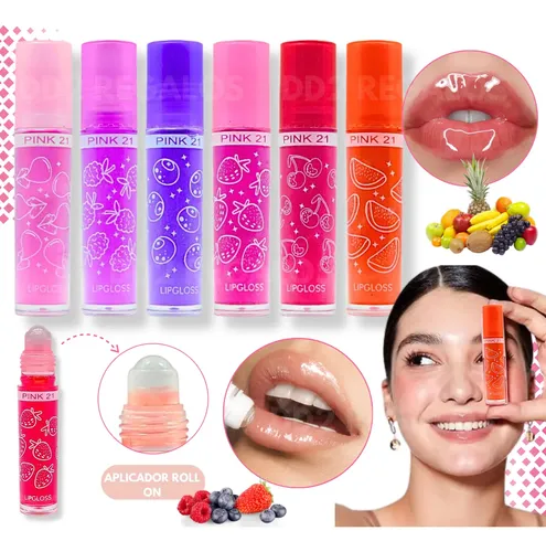 Labial Lip Gloss Bálsamo Oil Con Glitter Brillante Love