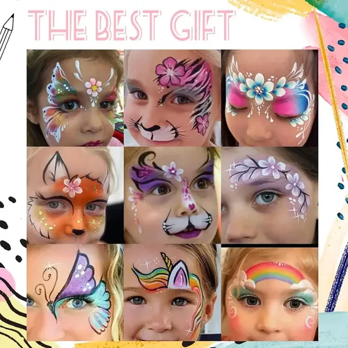 Kit Pintura Facial Profesional 42 Colores No Tóxico Niños