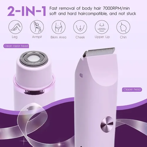 – Depiladora Eléctrica 2 En 1 Para Bikini Y Vello Facial