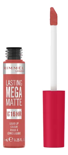 Rimmel Labial Líquido Lasting Mega Matte 600 Coral Sass