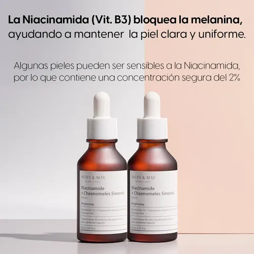 Mary & May Sérum Niacinamide Chaenomeles 30ml Hipoalergénico Facial