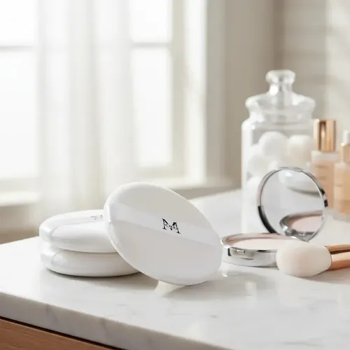 Cisnes Maquillaje Sella Polvos En El Rostro 3 Unidades Blanco Grande