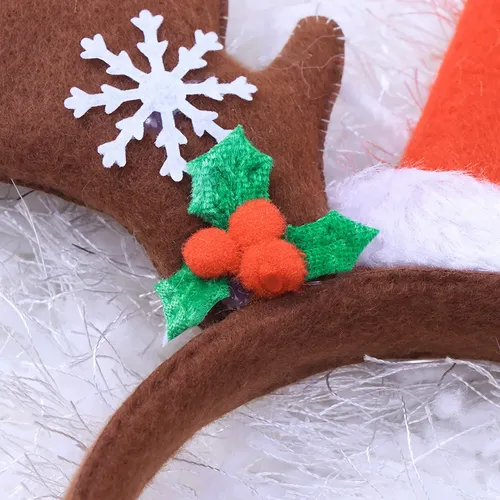 Diademas Navideñas Con Cuernos, Adorables Aros Para El Pelo