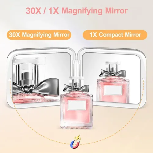 Espejo Compacto W Con Aumento 30x, Espejo De Maquillaje