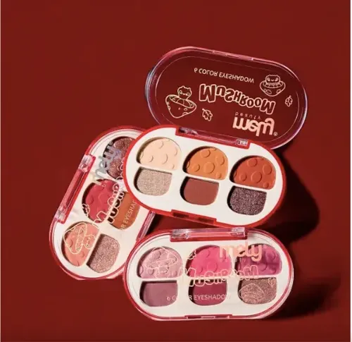Paleta 6 Sombras Mushroom Mely Mate Shimmer Ojos Brillo