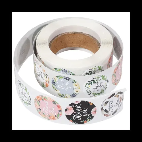 2500 Unidades/rollo De 8 Tipos De Pegatinas Florales De Agra