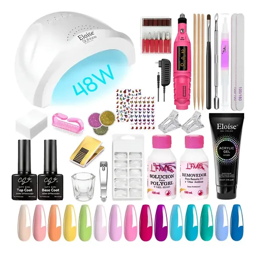 Kit Polygel Completo Cabina Torno Esmaltado Semipermanente